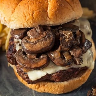 Beef Swiss Mushroom Burger: