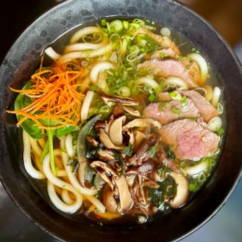 Beef Udon Noodle Soup.