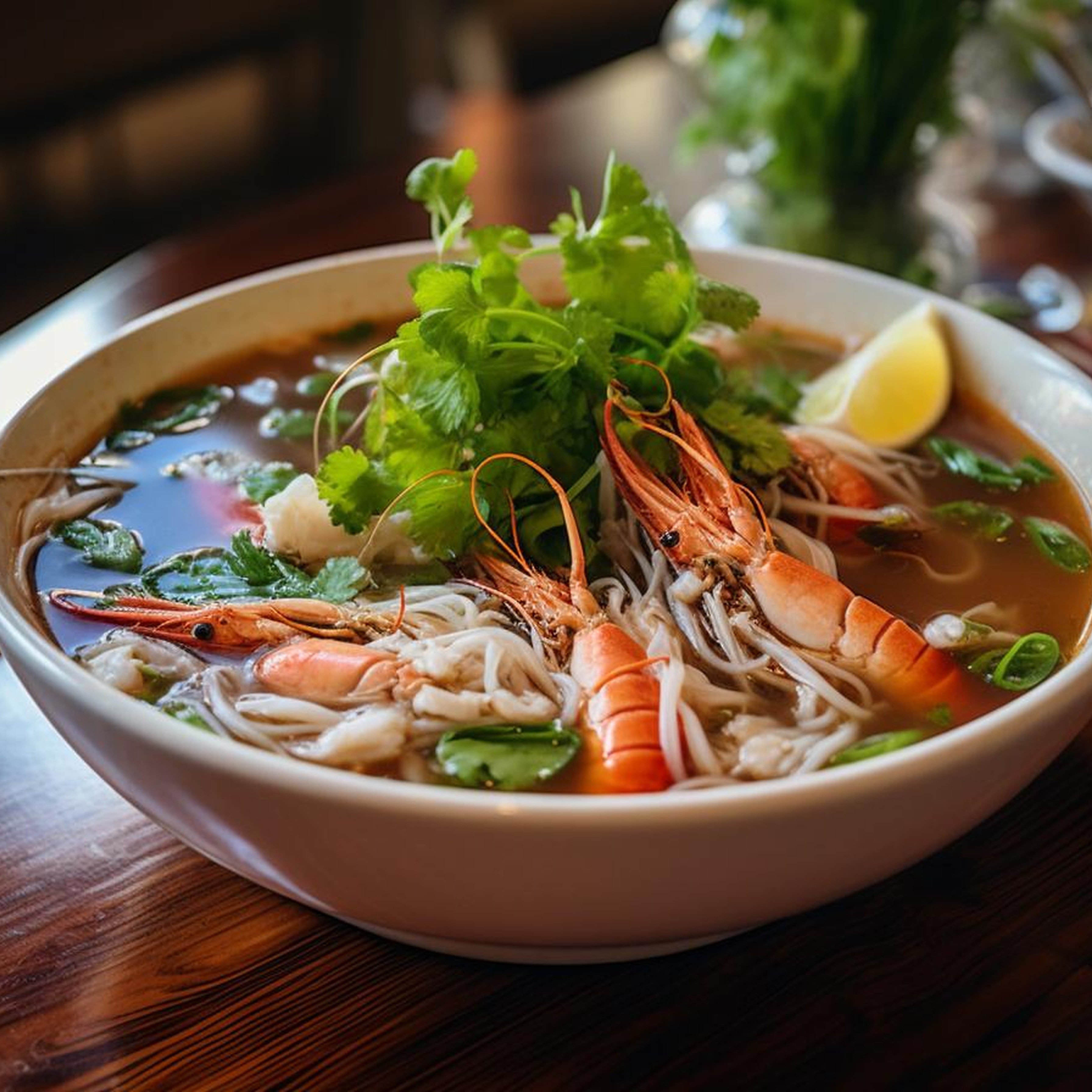 Rice Noodles w/ Seafood.