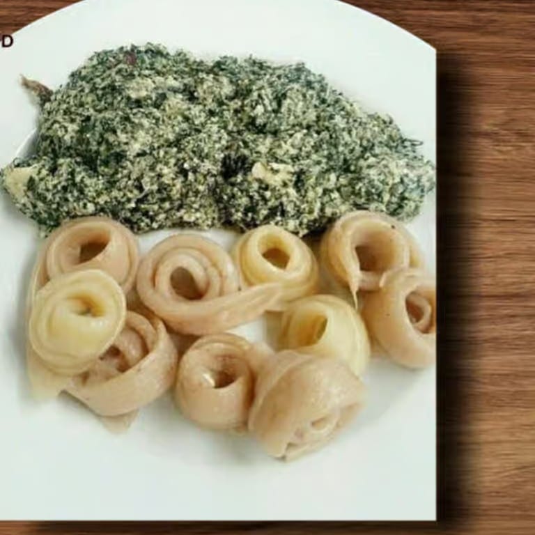 Ndole with Miondo, White Yams, Garri, Boboloh or Boboloh.