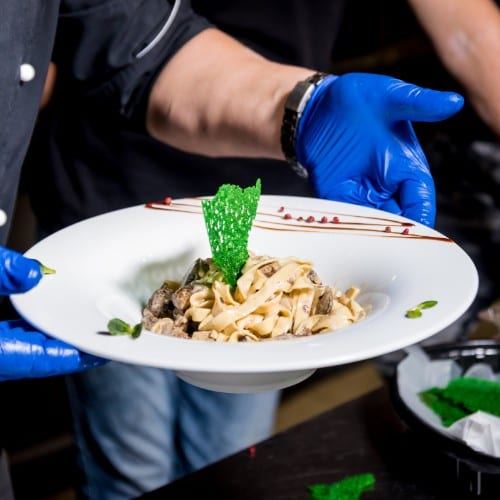 Pasta with Mushroom Sauce.