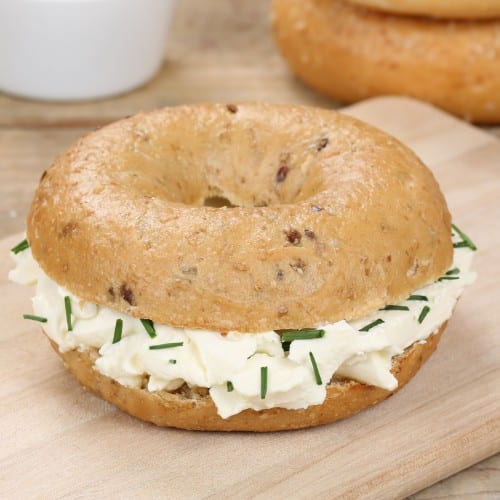 Bagel with Cream Cheese Breakfast.
