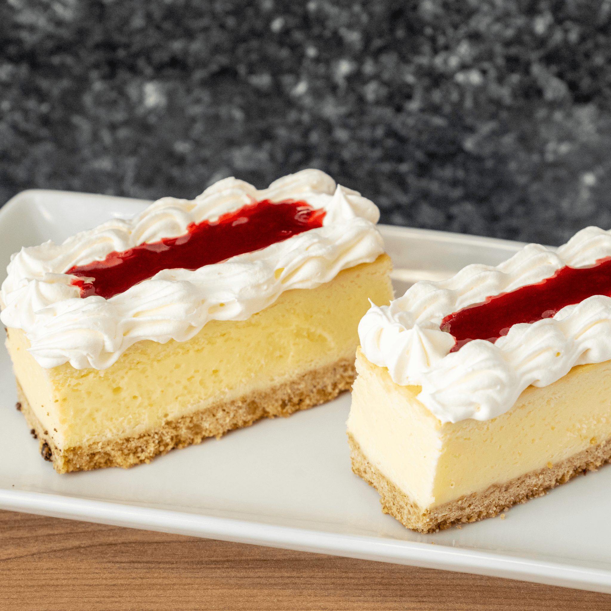 White Chocolate Cheesecake.