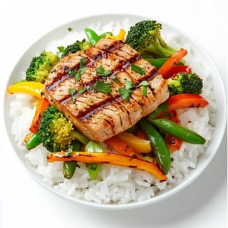 Grilled Tuna Steak Rice Bowl