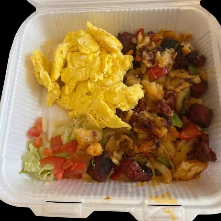 Papas con Chorizo and Eggs.