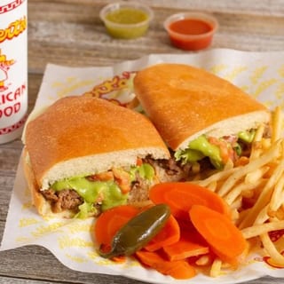 Torta Asada, Fries and Horchata
