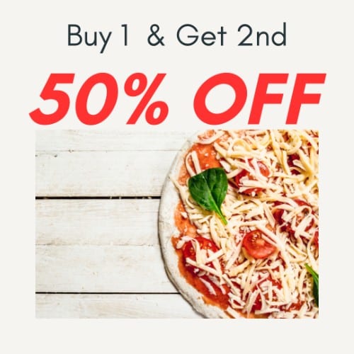 Buy 1 Take N Bake (L) Pizza, Get 50 % Off on 2nd Take & Bake Large  Pizza.