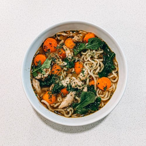 P17. Chicken, Vegetables Noodle Soup (GA,Rau).