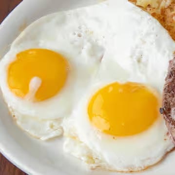 Turkey Hamburger Patty & Eggs.