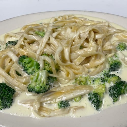 Fettuccine Alfredo with Broccoli.