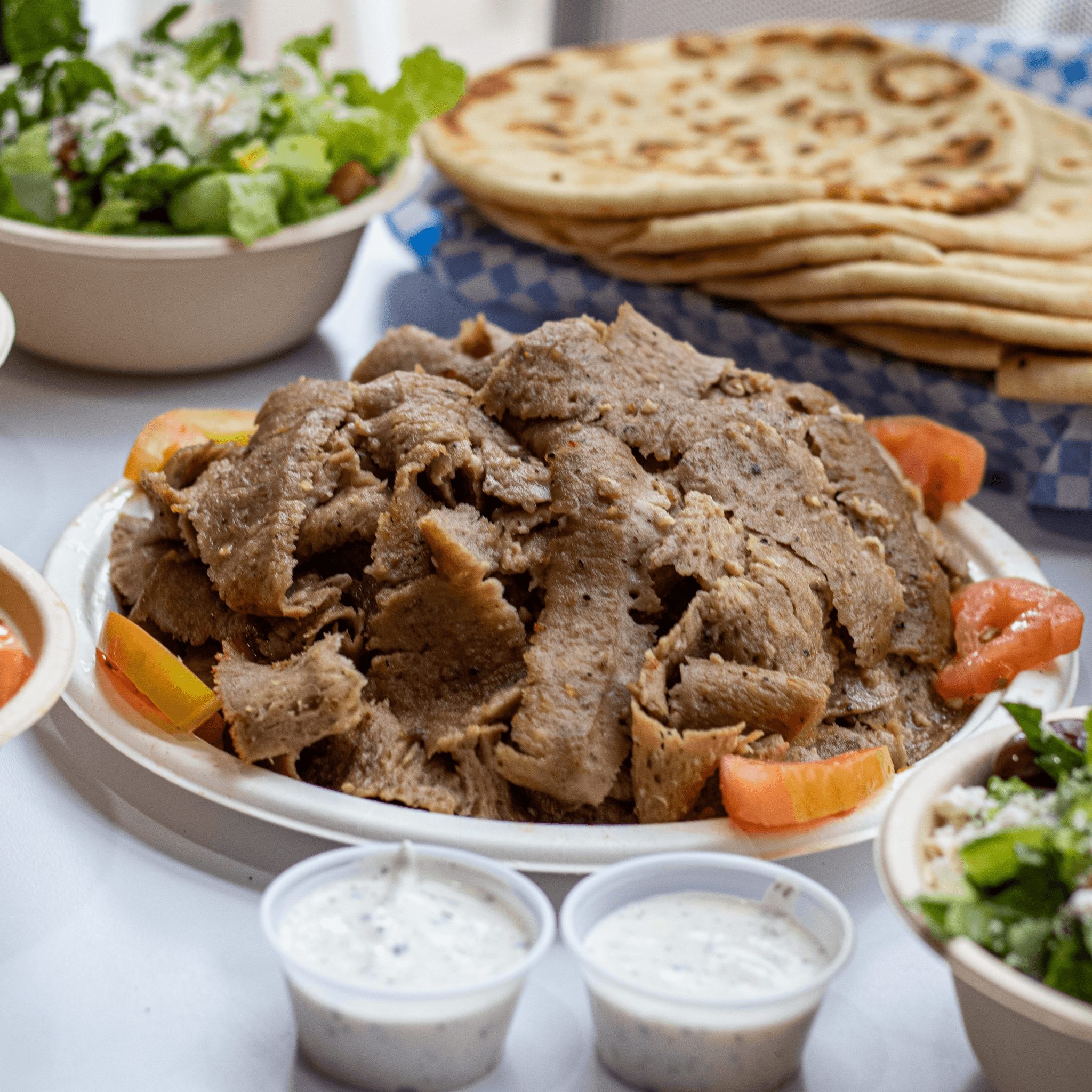Double Gyro Plate with French Fries or Rice.