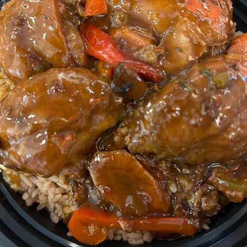 Brown Stew Chicken Bowl.
