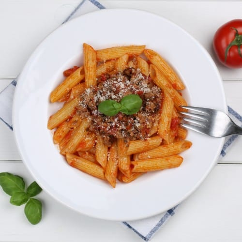 Pasta with Meat Sauce.
