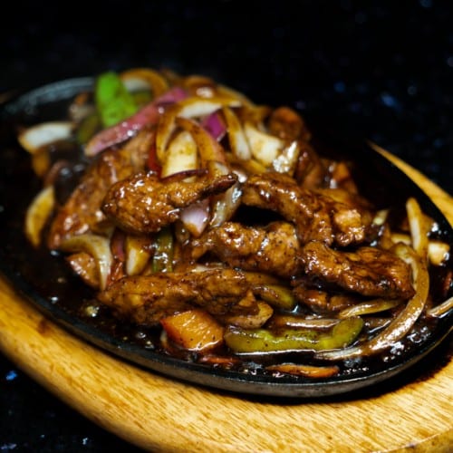 Szechwan Steak with Black Pepper Sauce.