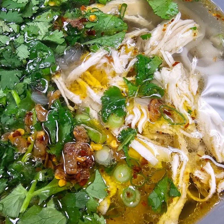 Khao Piak Sen Chicken Noodle Soup.