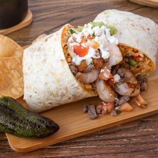 Surf 'N Turf Burrito (Steak and Shrimp)