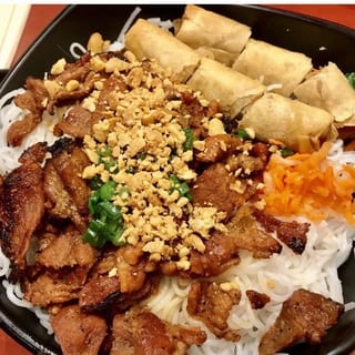 69. Bun Thit Nuong Cha Gio  Grilled Sliced Pork & Egg Rolls with Rice Vermicelli