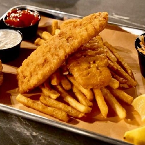 Beer Battered Fish & Chips.