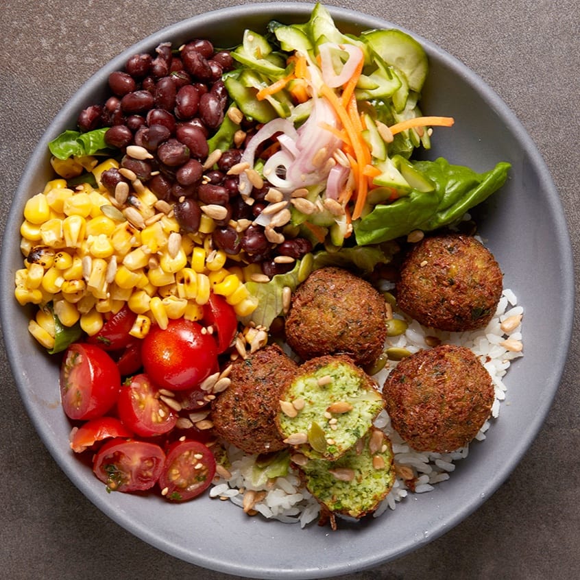 Salad - Edamame Falafel.