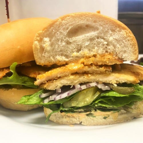 Chicken Schnitzel Sandwich.