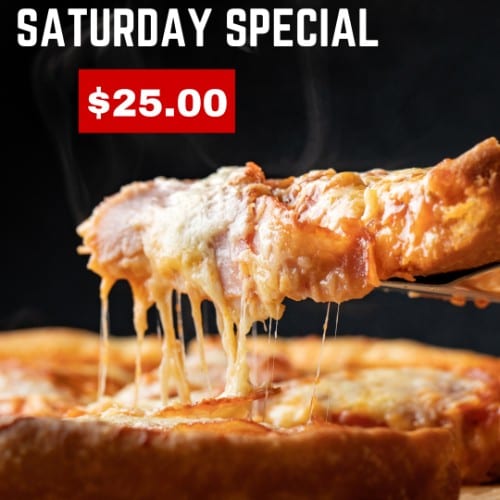 1 Large 2-Topping Pizza & 6 Garlic Knots.