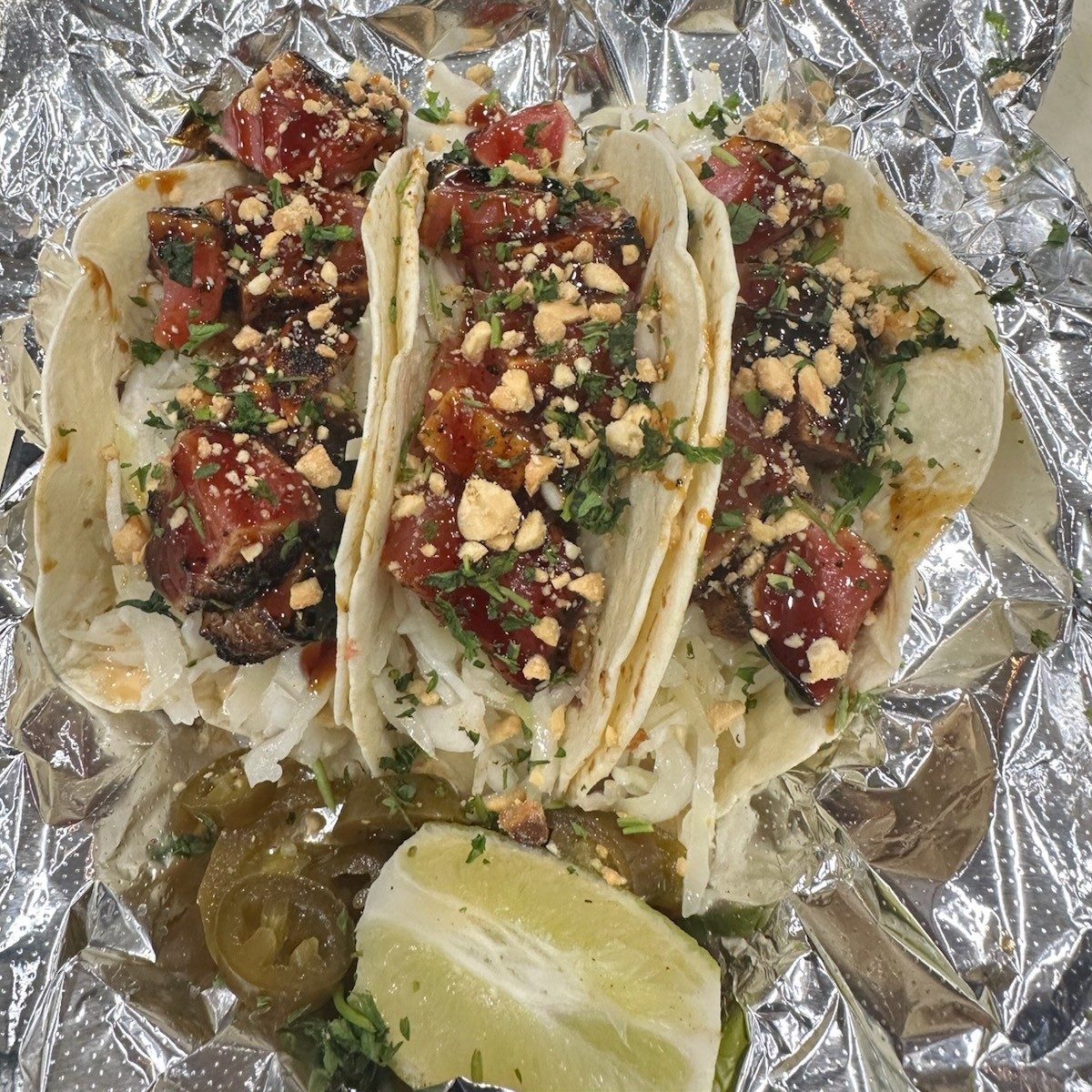 Blackened Tuna Tacos.