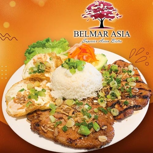 Rice Plate with Pork Chops & Eggs.