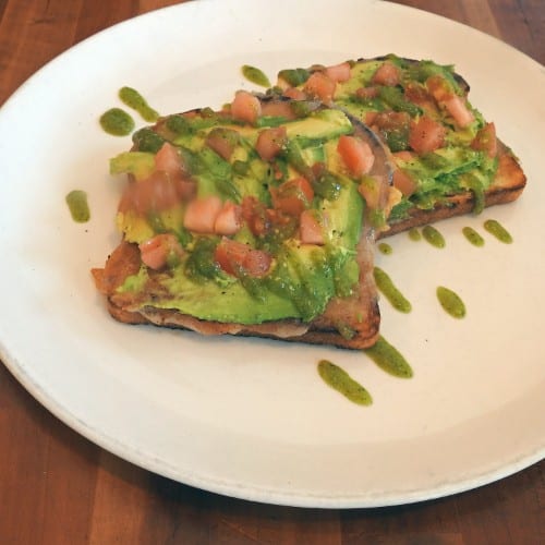 Avocado Tomatillo Toast.