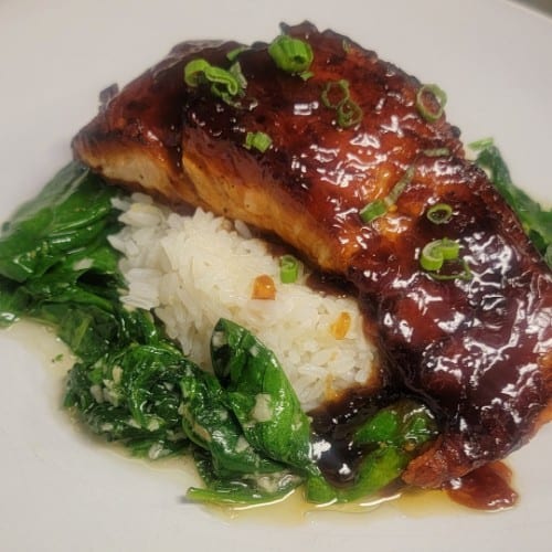 Asian Glazed Salmon.