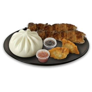 C11 - 1 Siopao, 2 Pieces Dumplings & 2 Sticks BBQ Skewer (Pork or Chicken)