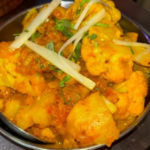 Aloo Gobi ( Potato and Cauliflower)GF and Vegan.