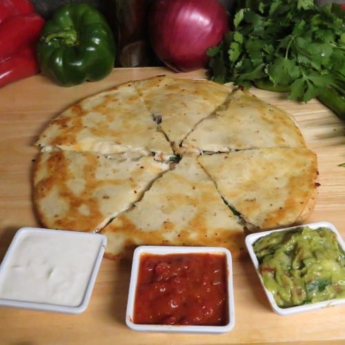 3 Meat Quesadilla (Chicken, Steak, and Srimp).