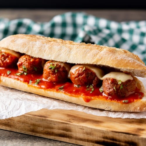 Meatballs Hot Sandwich.