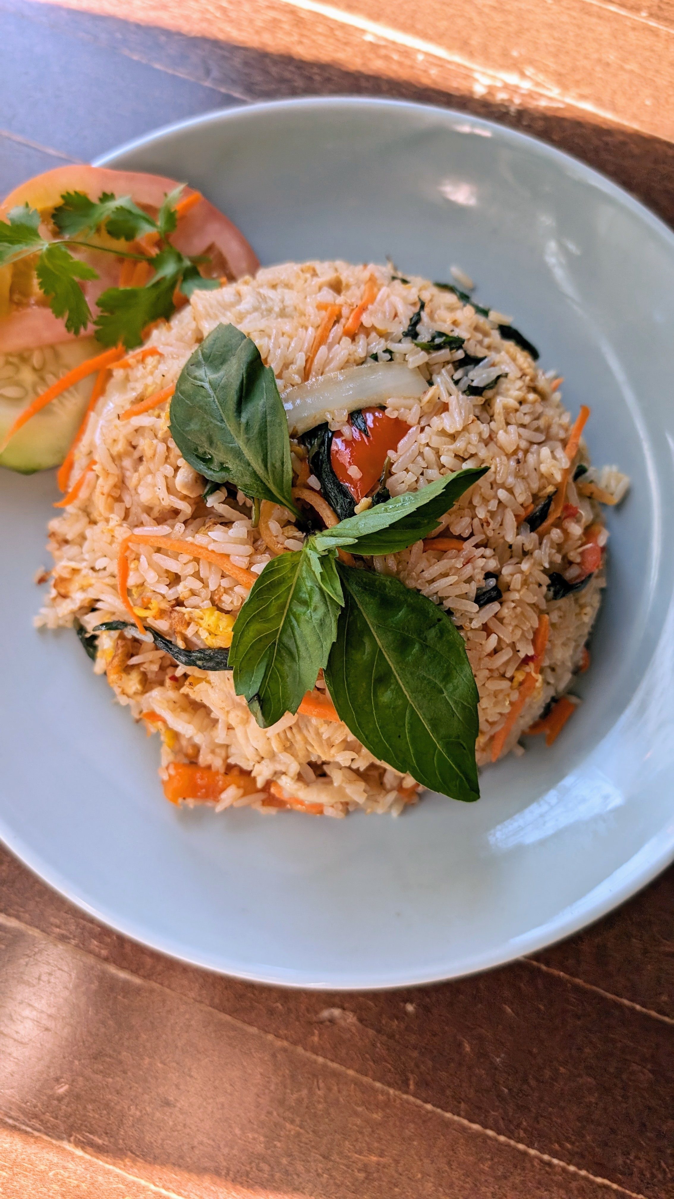 Spicy Basil Fried Rice Lunch.