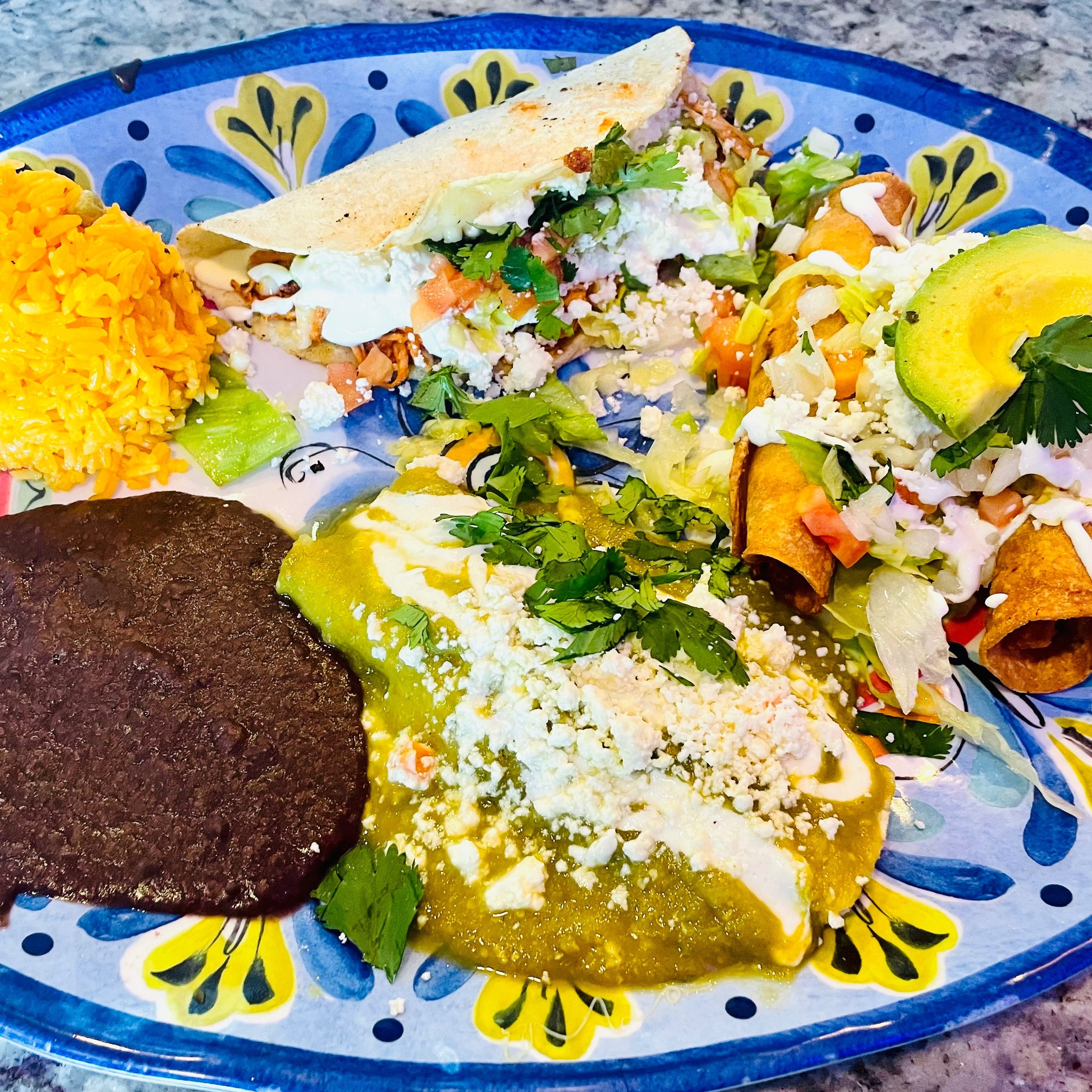 #2 Enchilada, Quesadilla, Taco Dorado.