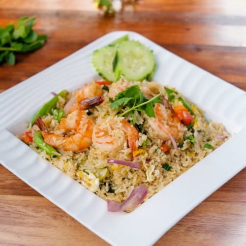 Kao Pad Nam Prig (Shrimp Paste Fried Rice).
