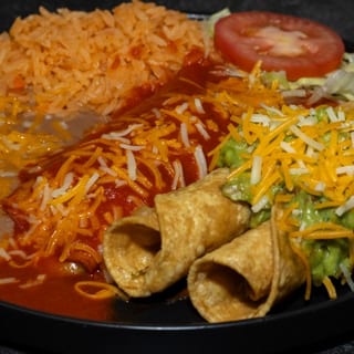 2 Rolled Taquitos, Enchilada Plate