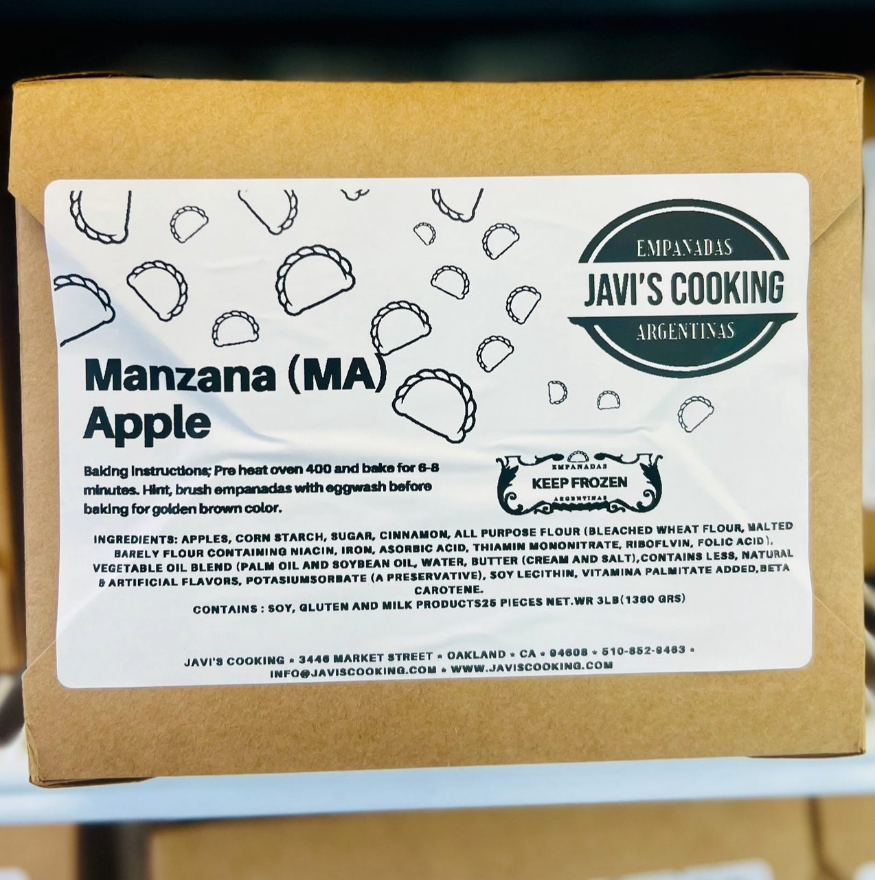 Manzana-MA (6 Pack) Frozen Small Empanadas.