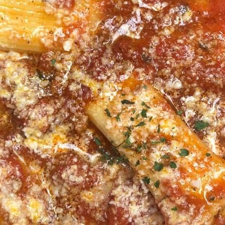 Stuffed Ricotta Cheese Rigatoni Dinner.