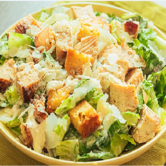 Caesar with Grilled Chicken Salad.