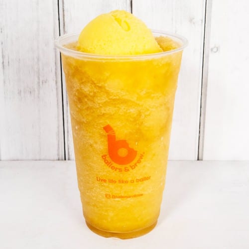 Iced Peach Mango tea slush.