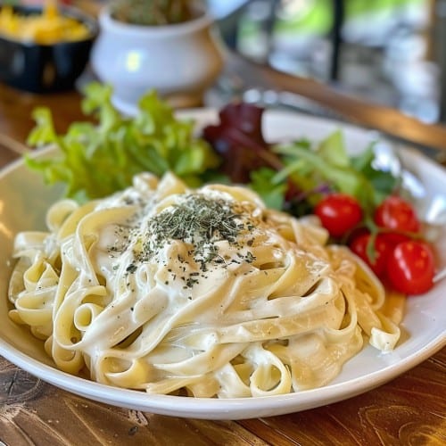 Fettuccine Alfredo Pasta.