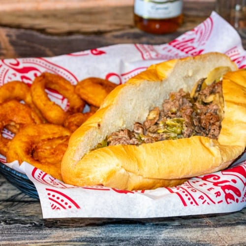 Steak and Cheese Sandwich.