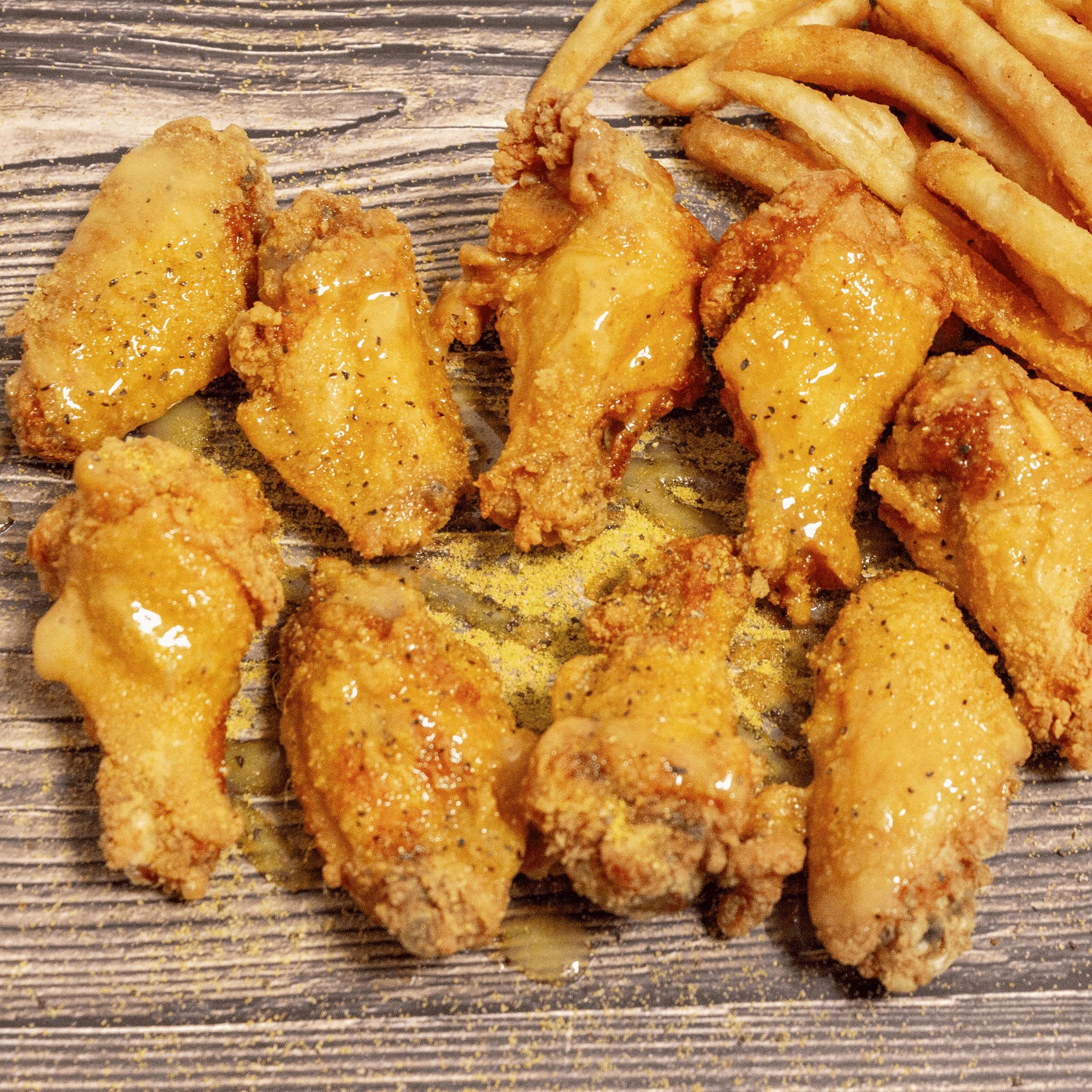 10 Lemon pepper traditional wings.