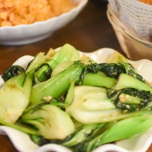 Wok Charred Garlicky Bok Choy 鍋香蒜蓉小白菜.