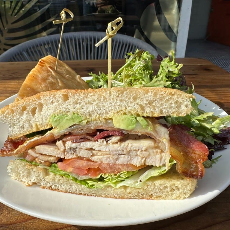 California Club with mixed greens salad.