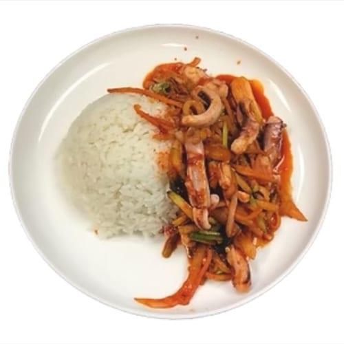 Spicy Squid Rice Dish.