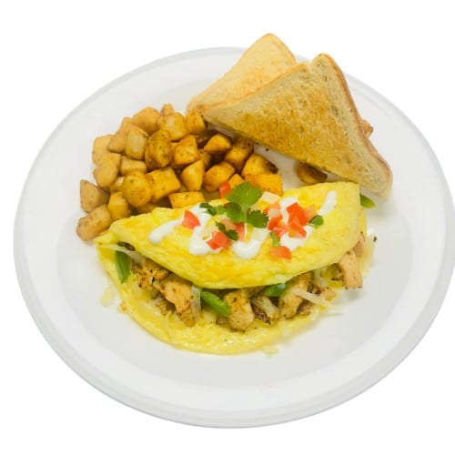 Chicken Fajitas Omelet.