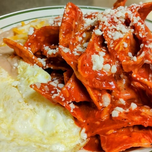 Homemade Chilaquiles.