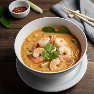 Noodle Soup with Tom Yum Shrimp
